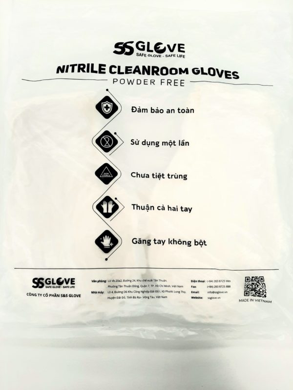 Găng tay Nitrile phòng sạch không bột S&S Glove